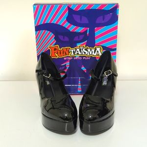 FUNTASMA Black Patent Leather Mary Jane Platforms